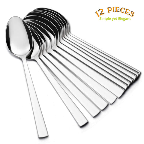 E-far teaspoon demonstrating square-edge design for a modern look.
