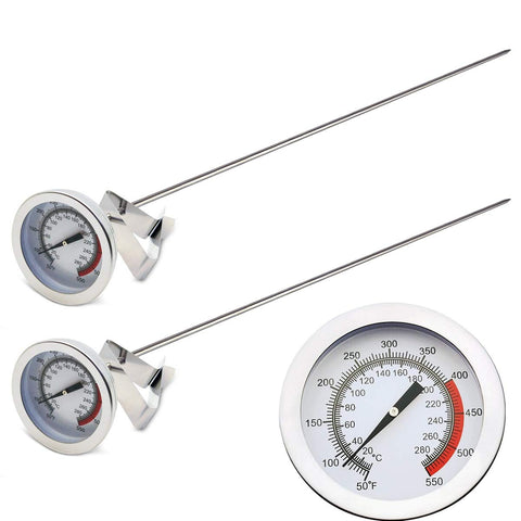 Efeng 15-inch turkey fryer thermometer with clip for tall pots, precise readings.