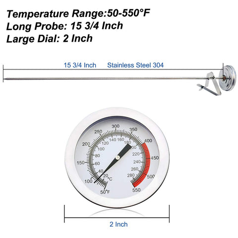 Efeng stainless steel candy thermometer with clip, ideal for candy making.