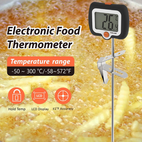 efengcook candy thermometer with pot clip keeps hands free during cooking