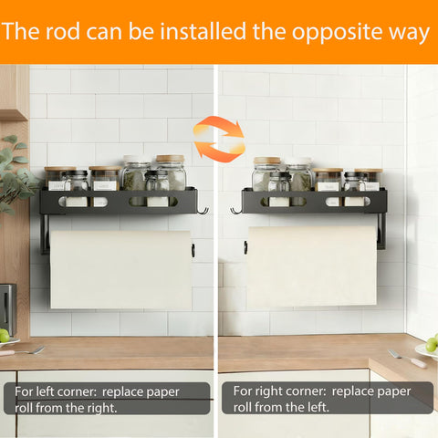 EffiJoy spice rack with two hooks adds versatile wall storage.