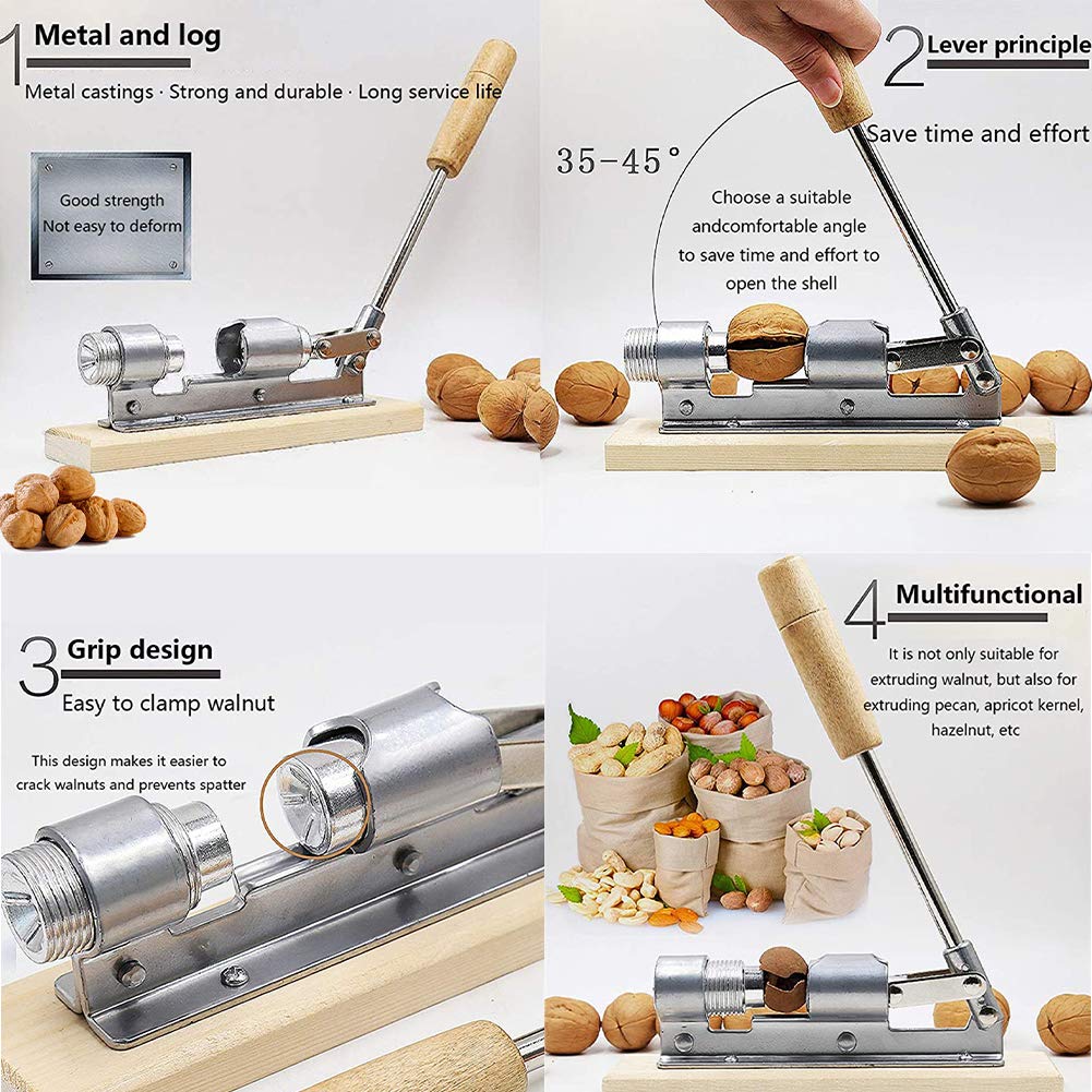 EGETOTA Nutcracker works with pecans, walnuts, hazelnuts, almonds, and chestnuts