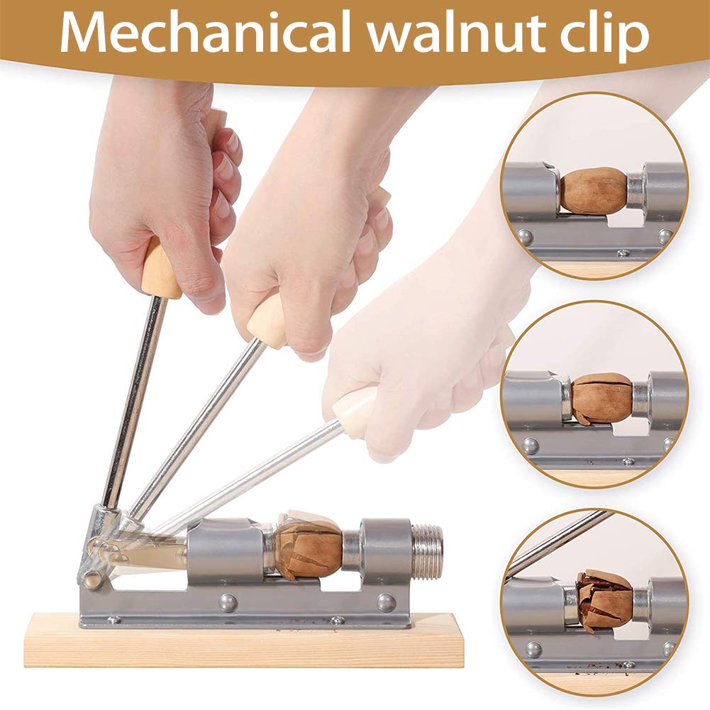EGETOTA Nutcracker wooden base provides stable cracking workspace