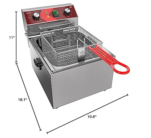 EGGKITPO electric deep fryer 60-minute timer helps schedule batches