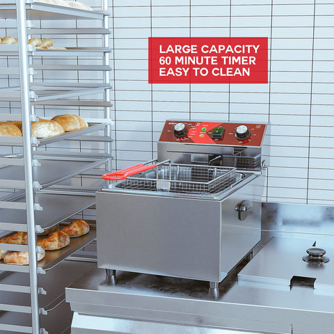 EGGKITPO deep fryer ideal for restaurant or home use with versatile frying