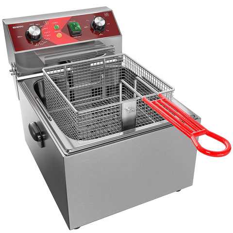 EGGKITPO electric deep fryer 10L tank for fast, even frying
