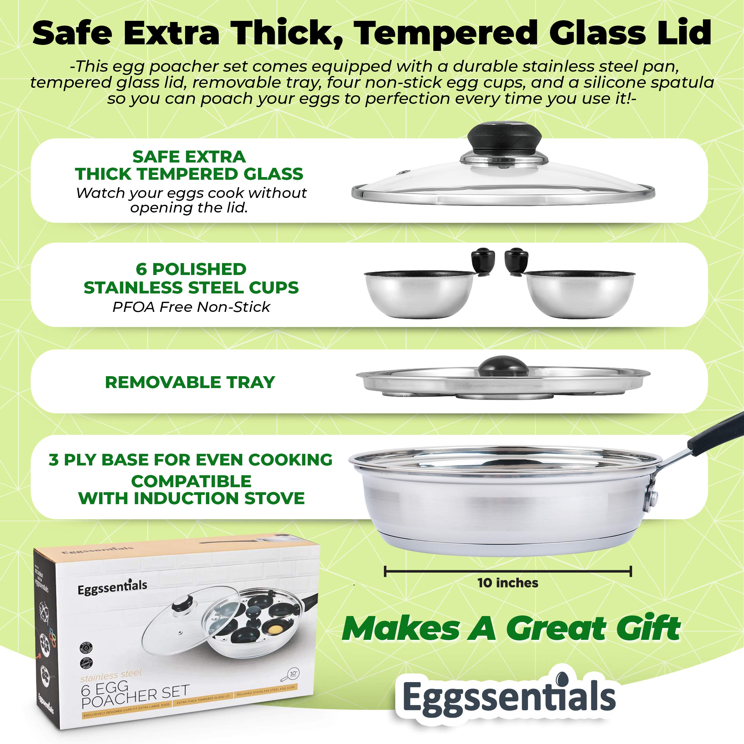 Eggssentials strong stainless steel body supports induction stoves