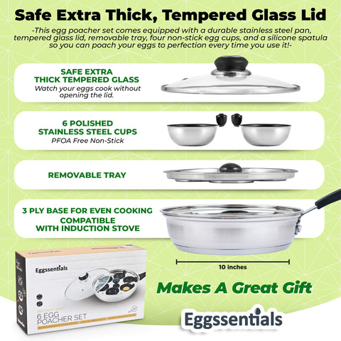 Eggssentials strong stainless steel body supports induction stoves