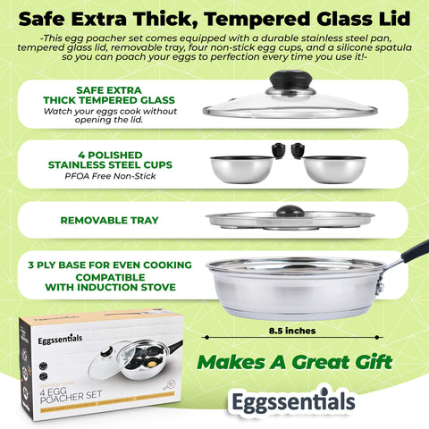 Eggssentials nonstick removable cups dishwasher safe for quick cleanup.