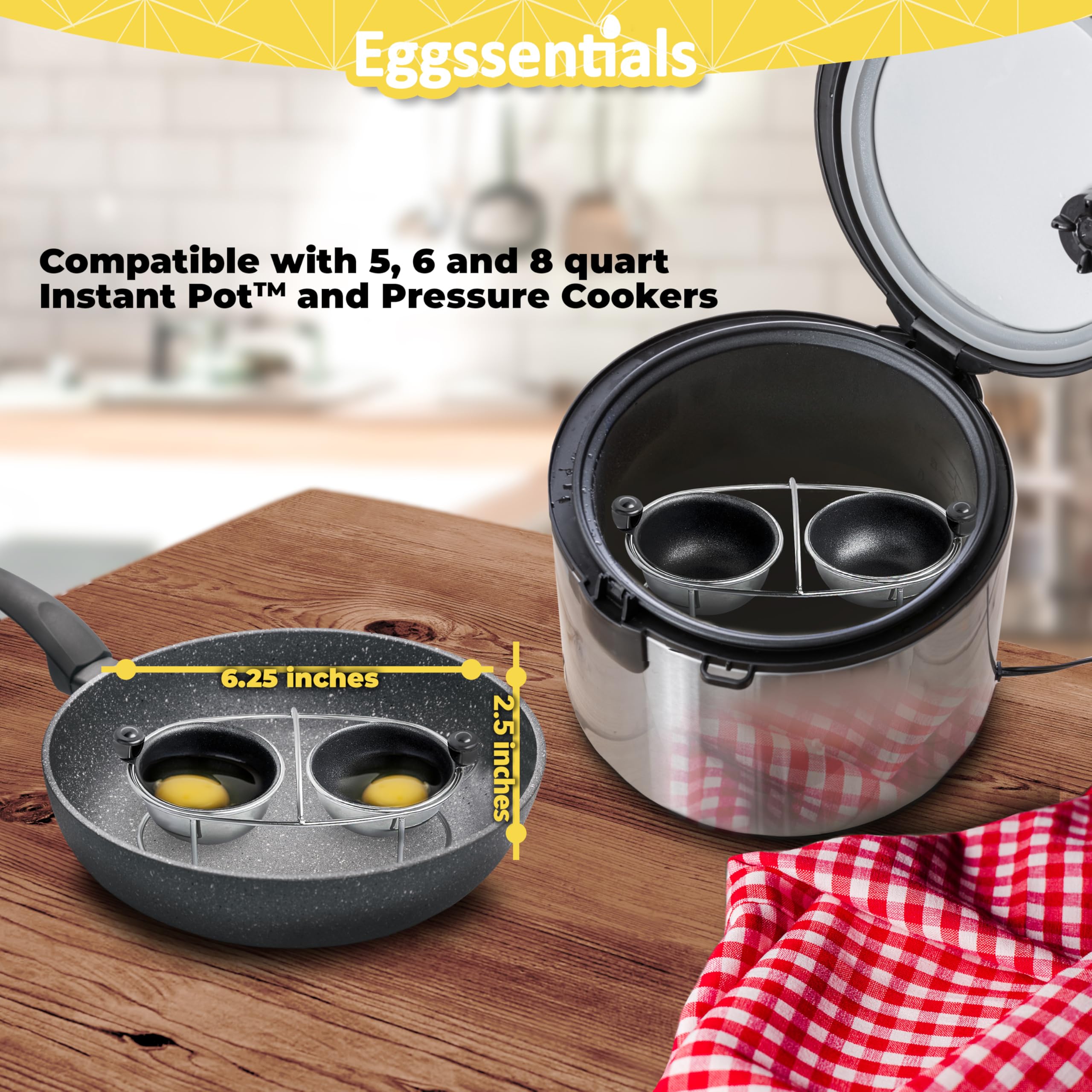 Eggssentials poached egg cups nonstick prevent sticking and mess