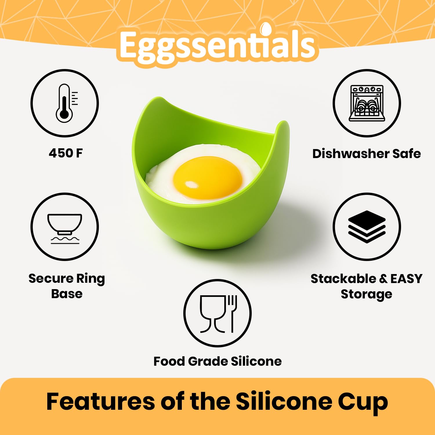 Eggssentials poached egg cups orange ideal for microwave poaching in minutes.