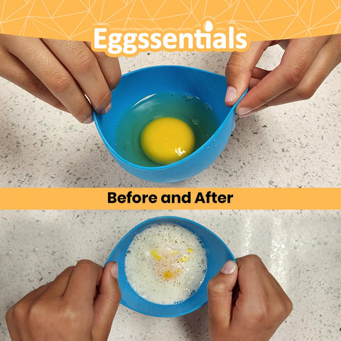 Eggssentials poached egg cups yellow ideal for stacking and travel.