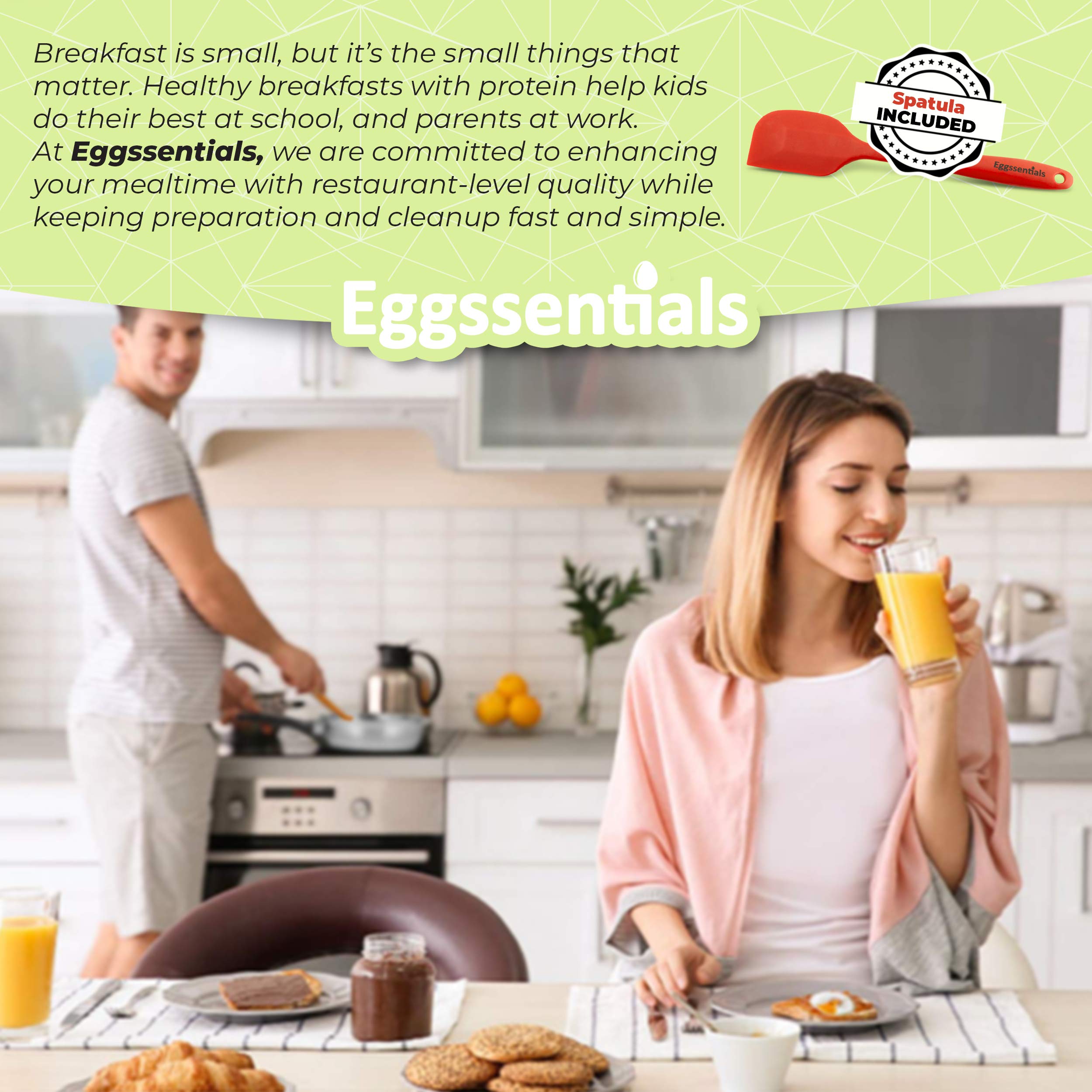 Eggssentials bottom with 3 ply aluminum core for even heat