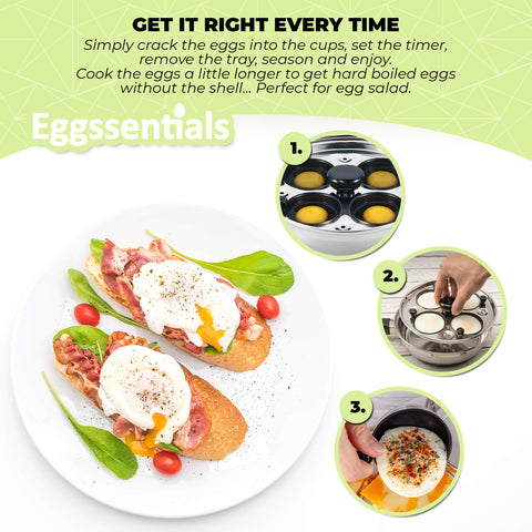 Eggssentials tempered glass lid with Bakelite knob for monitoring and moisture control.