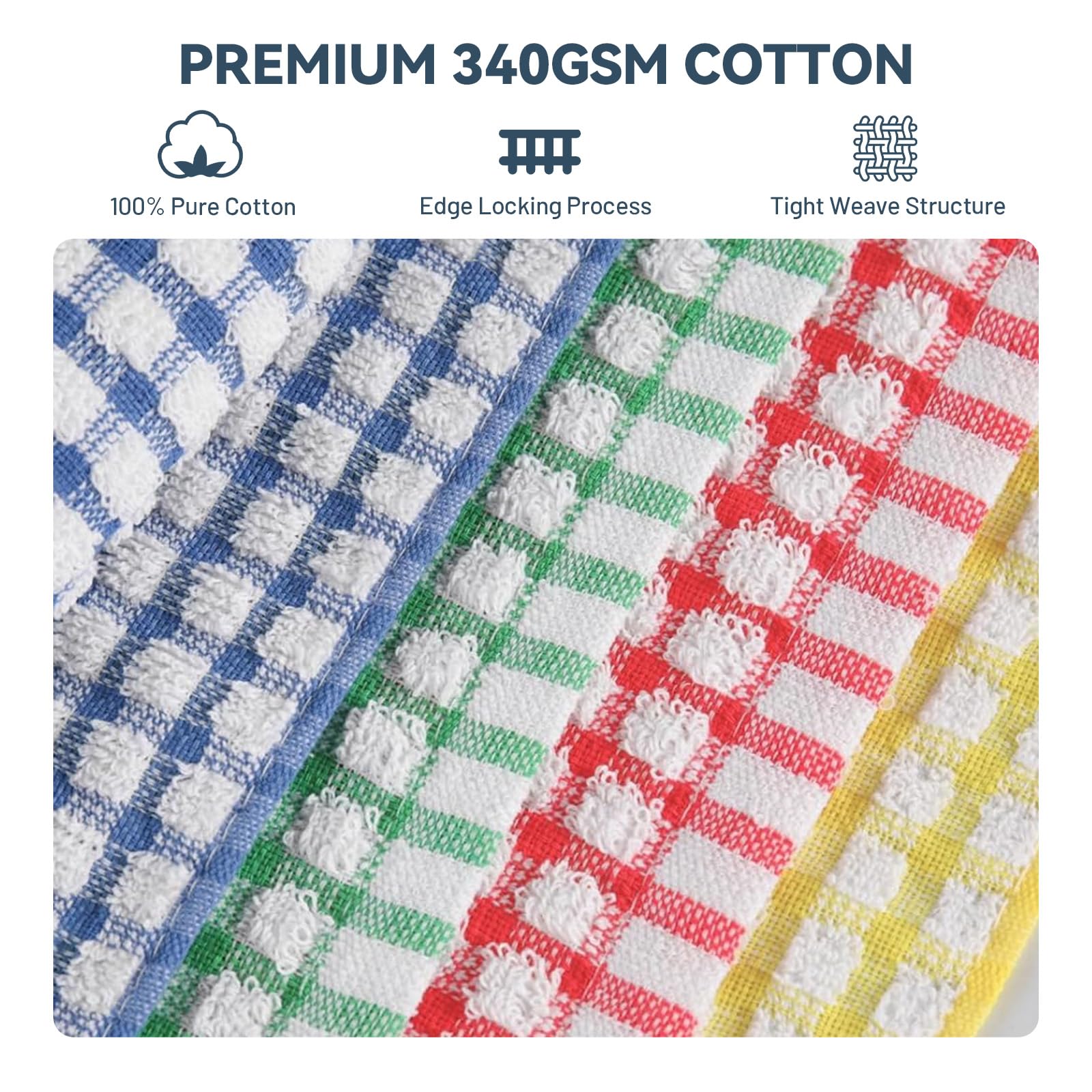 Egles plaid yellow dishcloth 12x12 bright color-coded drying towels