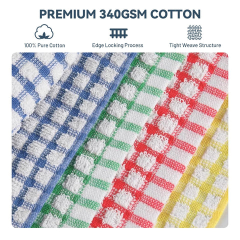 Egles plaid yellow dishcloth 12x12 bright color-coded drying towels