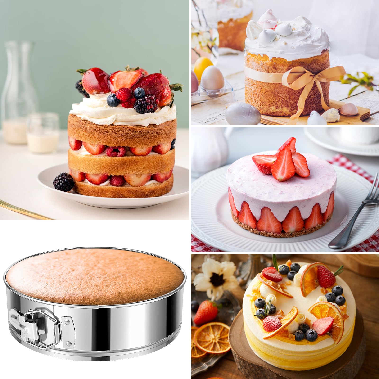 E-Gtong 304 stainless steel construction offers durable, rust-free baking performance.