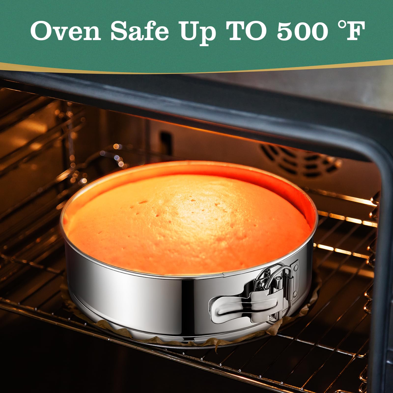 E-Gtong leak-proof sealing prevents batter leaks during water bath baking.