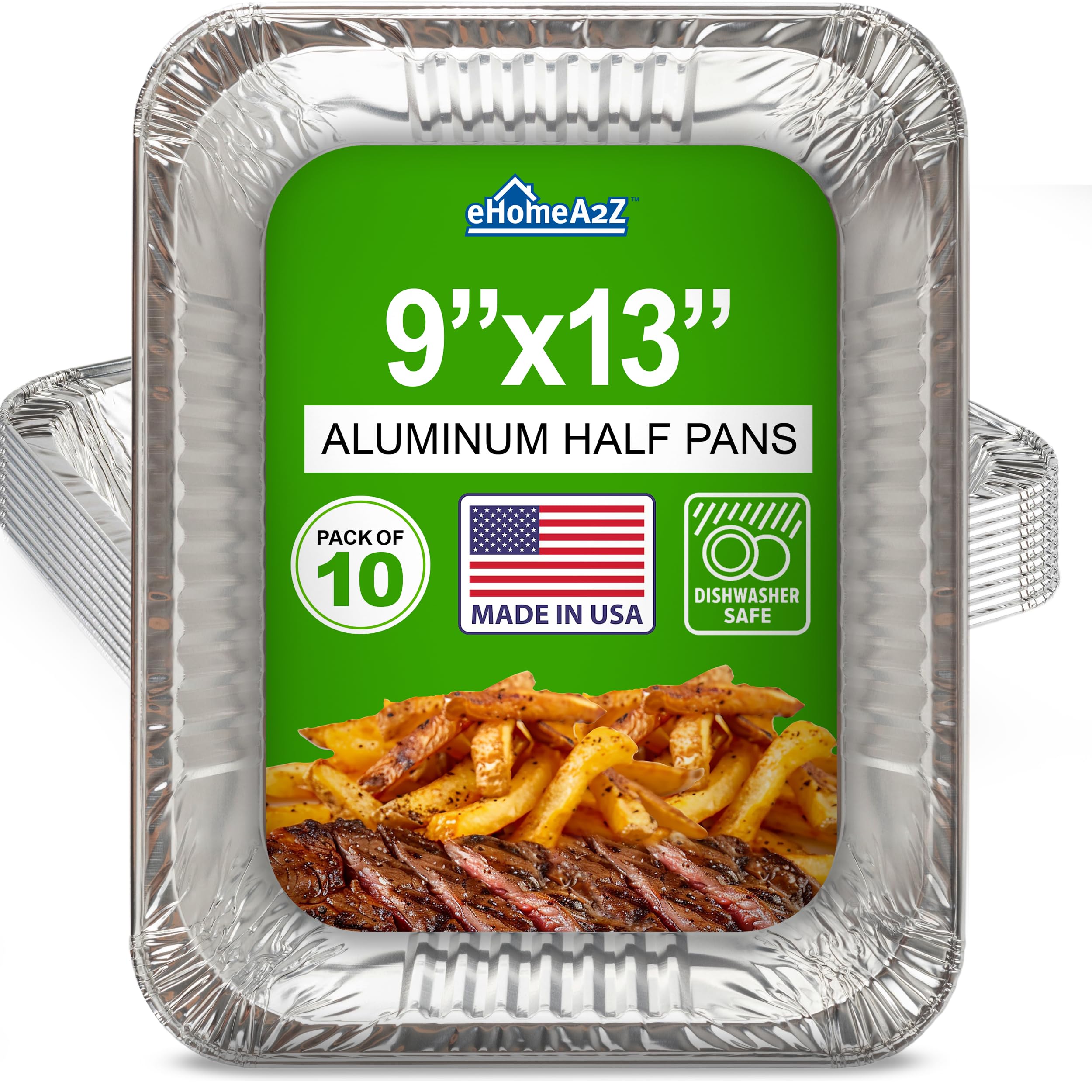 EHOMEA2Z aluminum pan half-size 9x13 with 2.5-inch depth for easy catering.