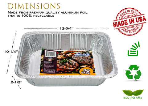EHOMEA2Z disposable foil pans oven-ready for quick cooking and easy cleanup