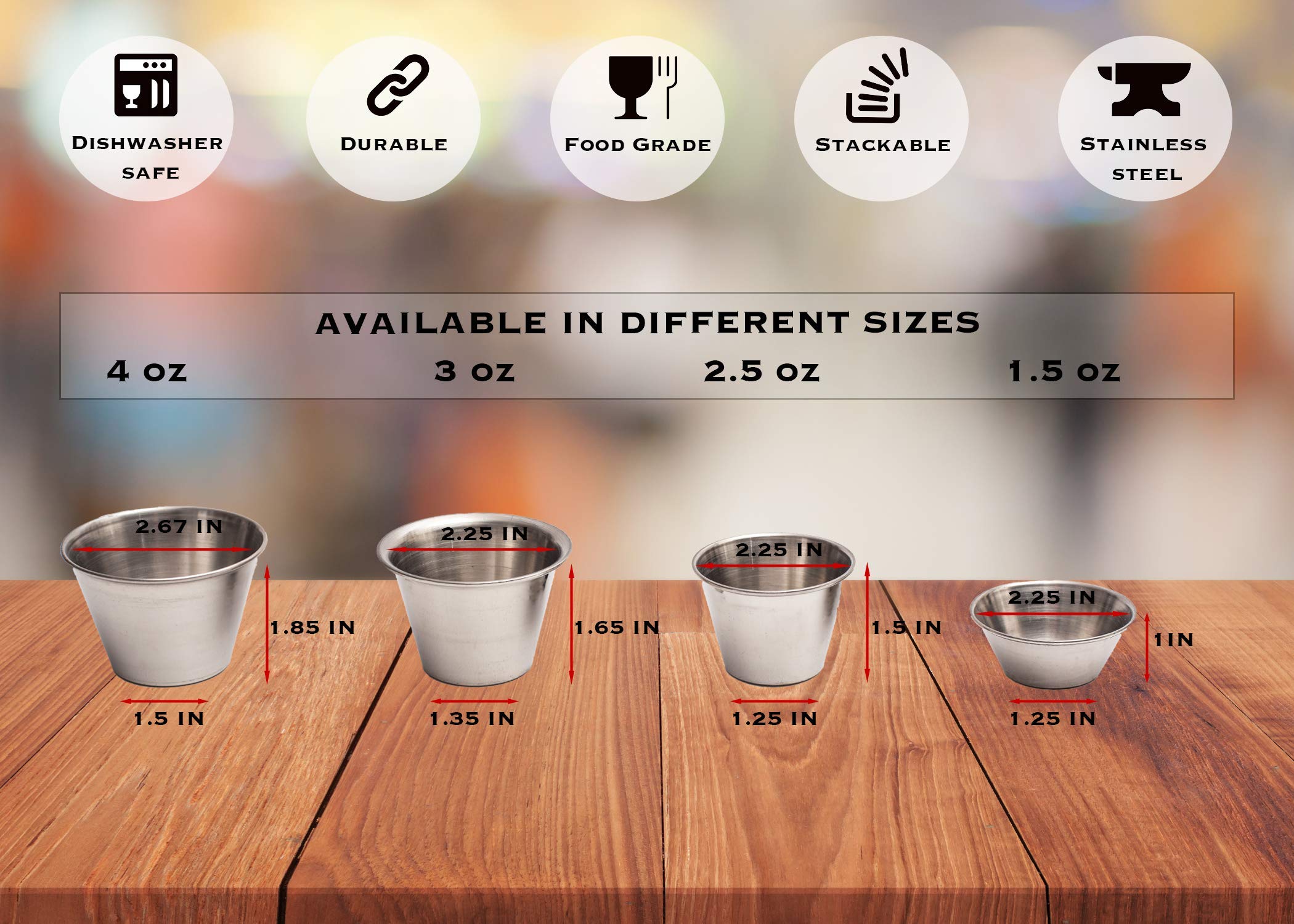 EHOMEA2Z metal dipping cups for compact, stackable condiments in any kitchen