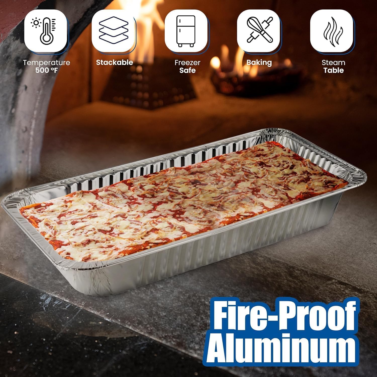 EHOMEA2Z oven-ready aluminum pan in use for roasting and baking.