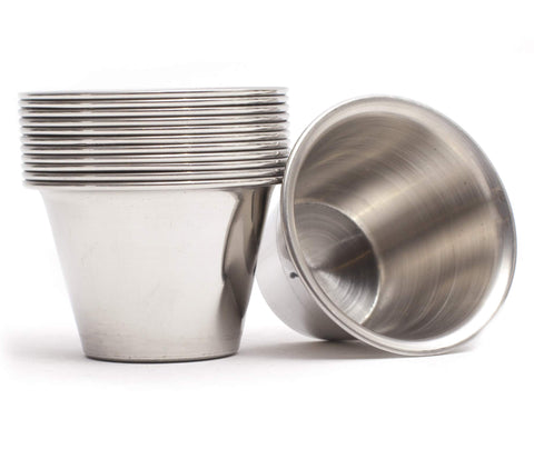 EHOMEA2Z stainless steel ramekins for 3oz sauces, ideal for portion controlled servings