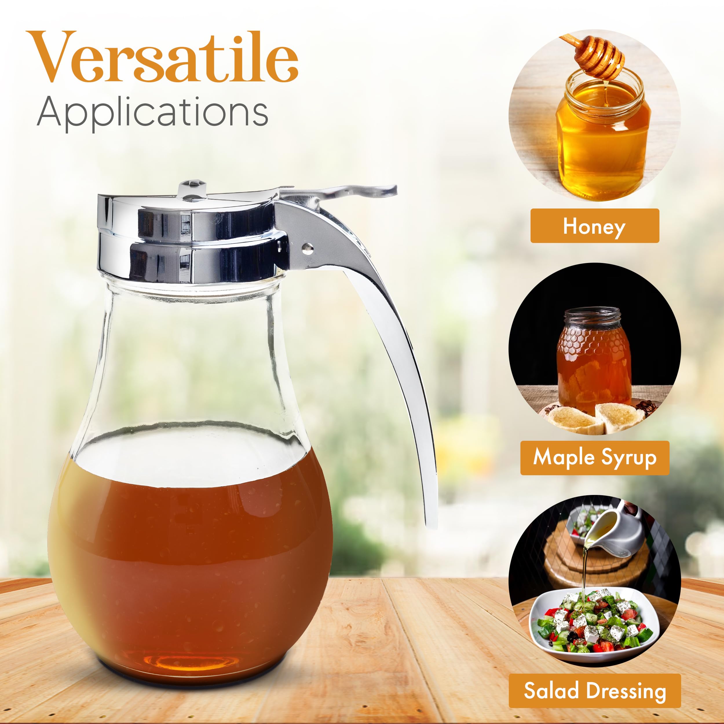 EHOMEA2Z tempered glass honey jar 14 oz ensures durability and easy cleaning.