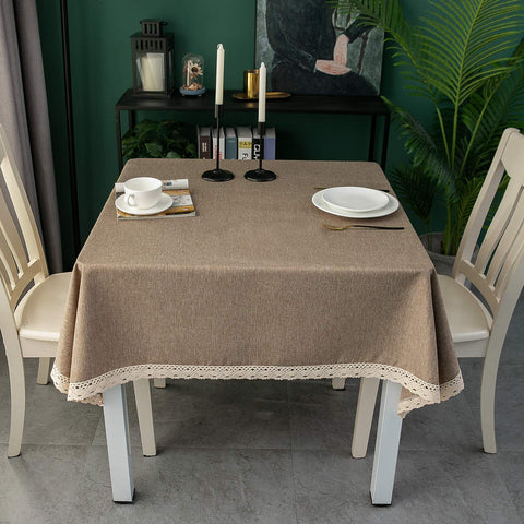 EHouseHome stain-resistant tablecloth keeps dining surfaces clean after sauces and beverages.