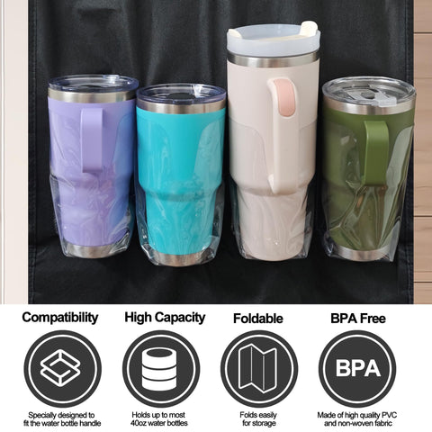 Front curved pocket design lets you grab the bottle by the handle easily.