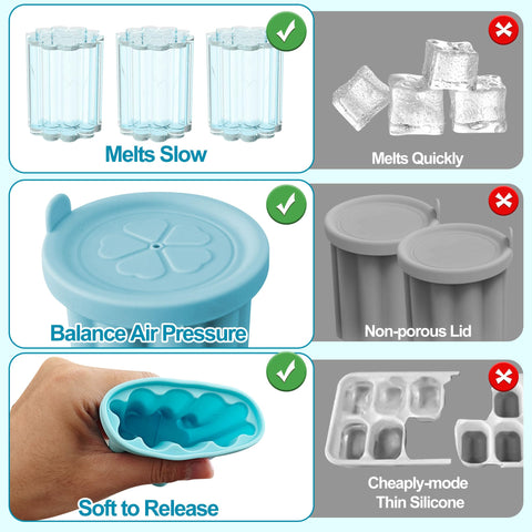 Ehzyaz rounded ice cubes cool beverages faster without blocking the straw.