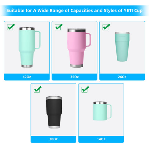 Ehzyaz YETI-compatible lid for 14 oz mug with snug fit and precision seal