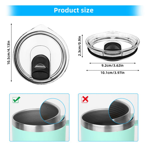 Ehzyaz YETI-compatible lid for 26 oz straw cup showing clear lid and seal
