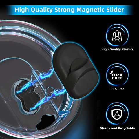 Ehzyaz YETI-compatible lid for 30 oz travel mug with magnetic slider for easy use