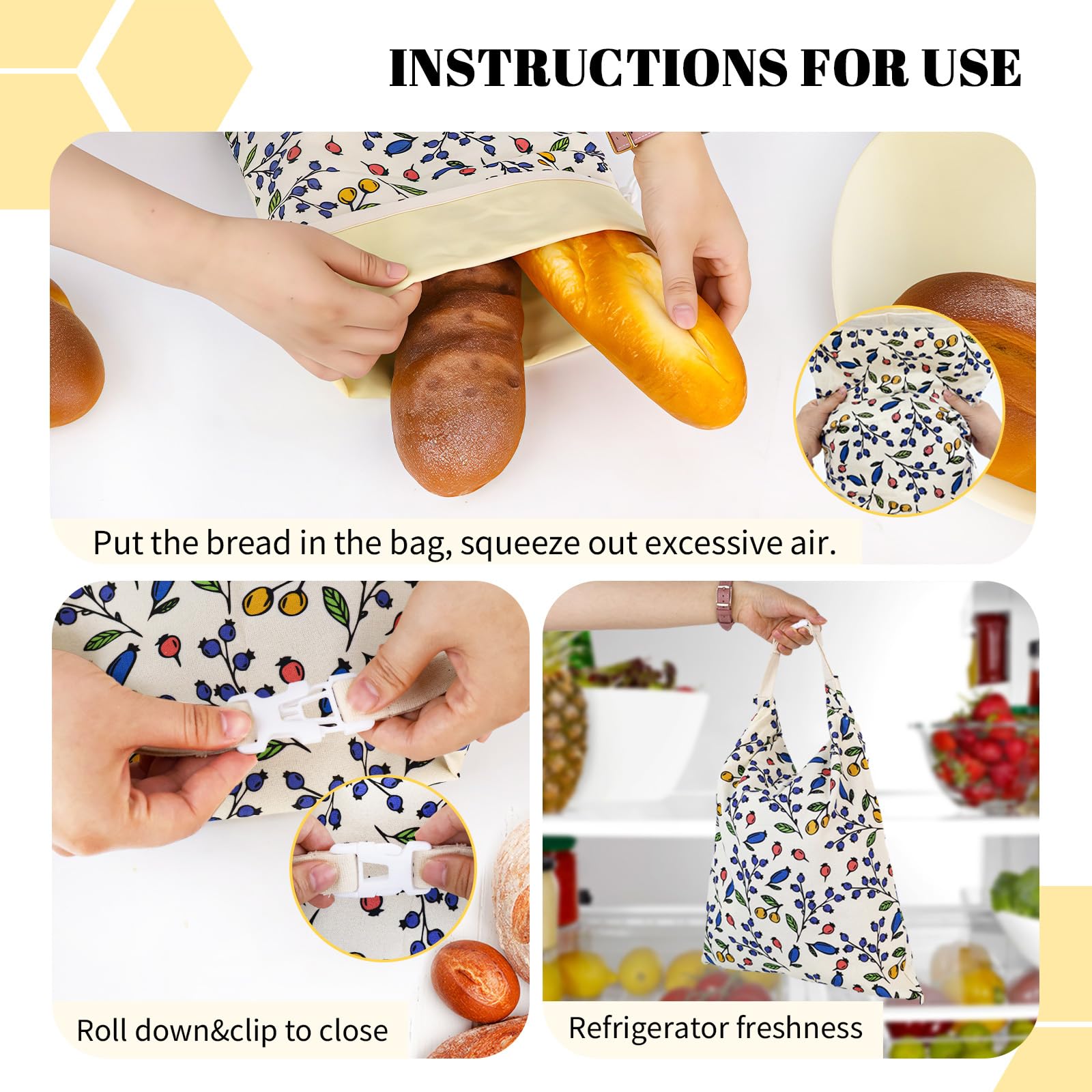 EHZYP beeswax bread bags 17x13 bread-slices protects sliced loaves from drying.