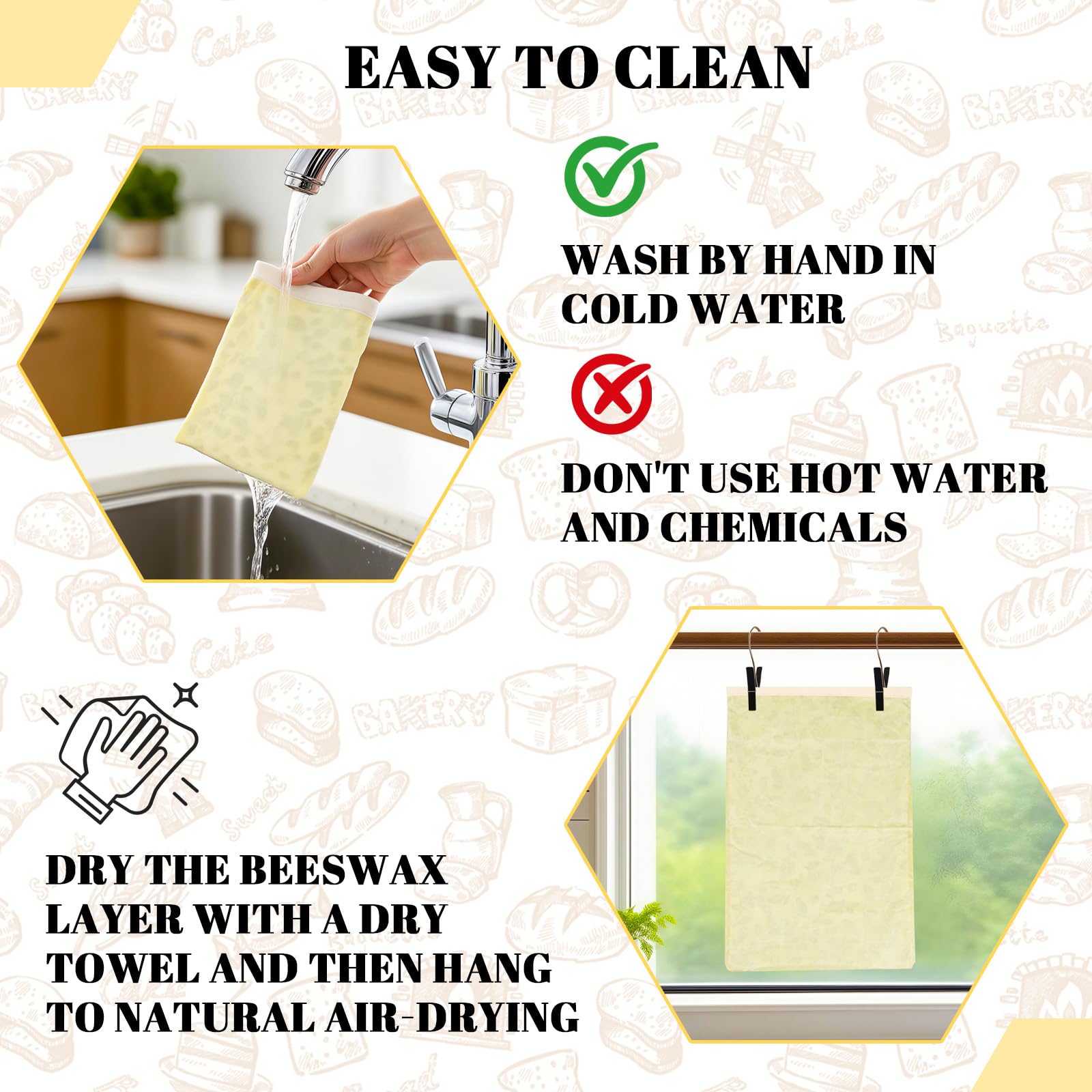 EHZYP cotton-outer beeswax bread bag offers soft touch and durable protection.