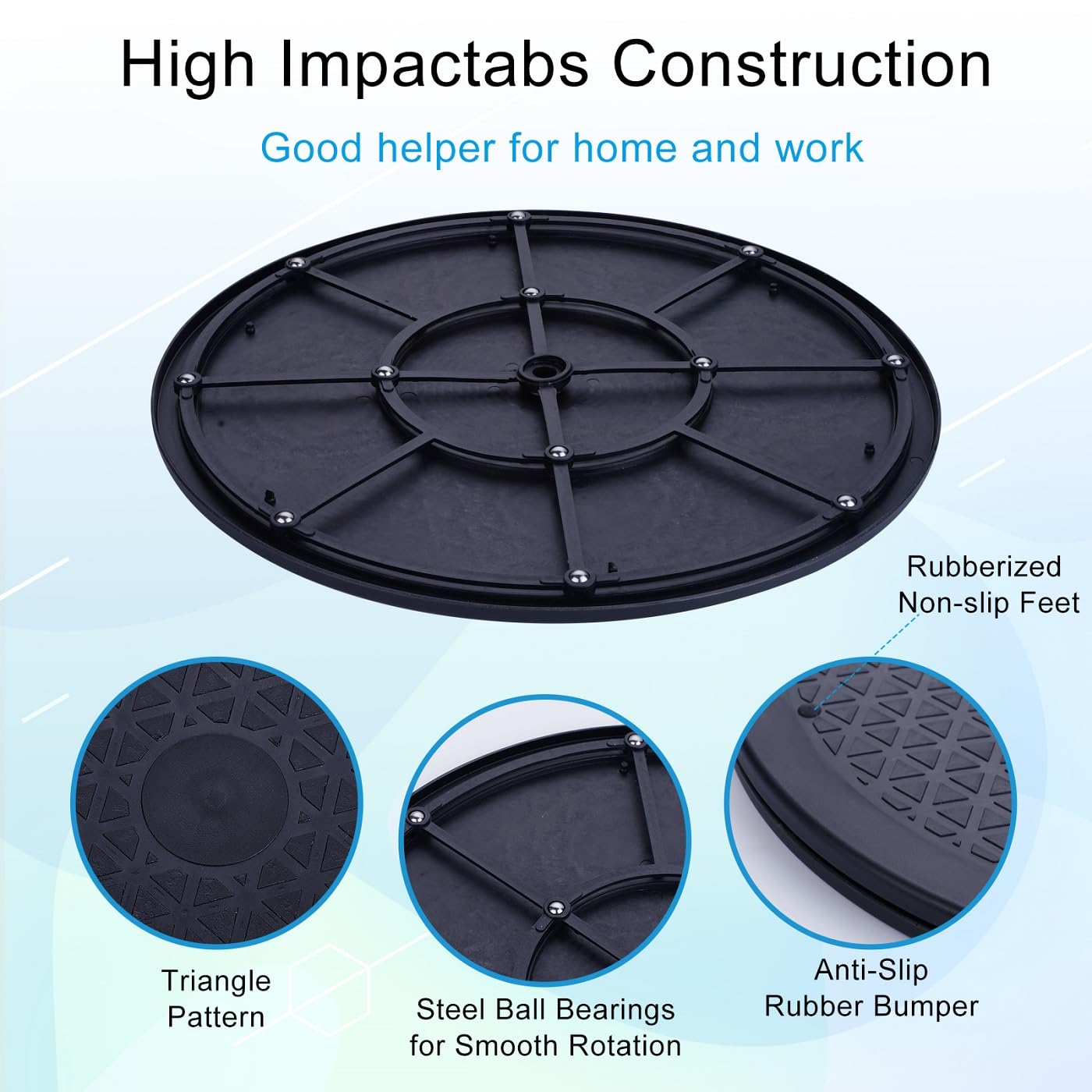 Eichzer heavy-duty rotating stand with steel ball bearings built to last.