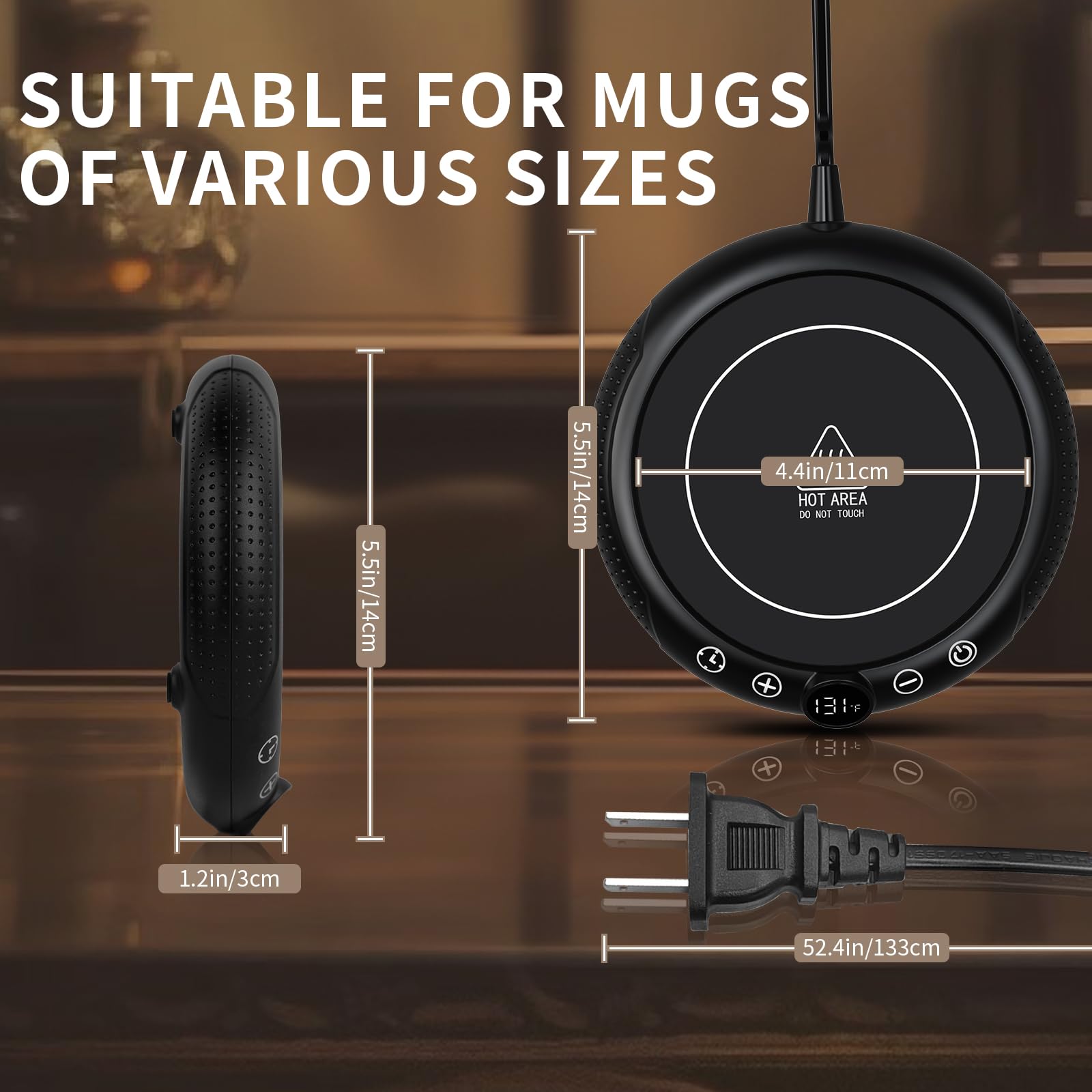 EIHO works with glass, ceramic, and stainless mugs