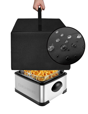 EiiJugaloo deep fryer cover keeps dust and water out of the fryer area.