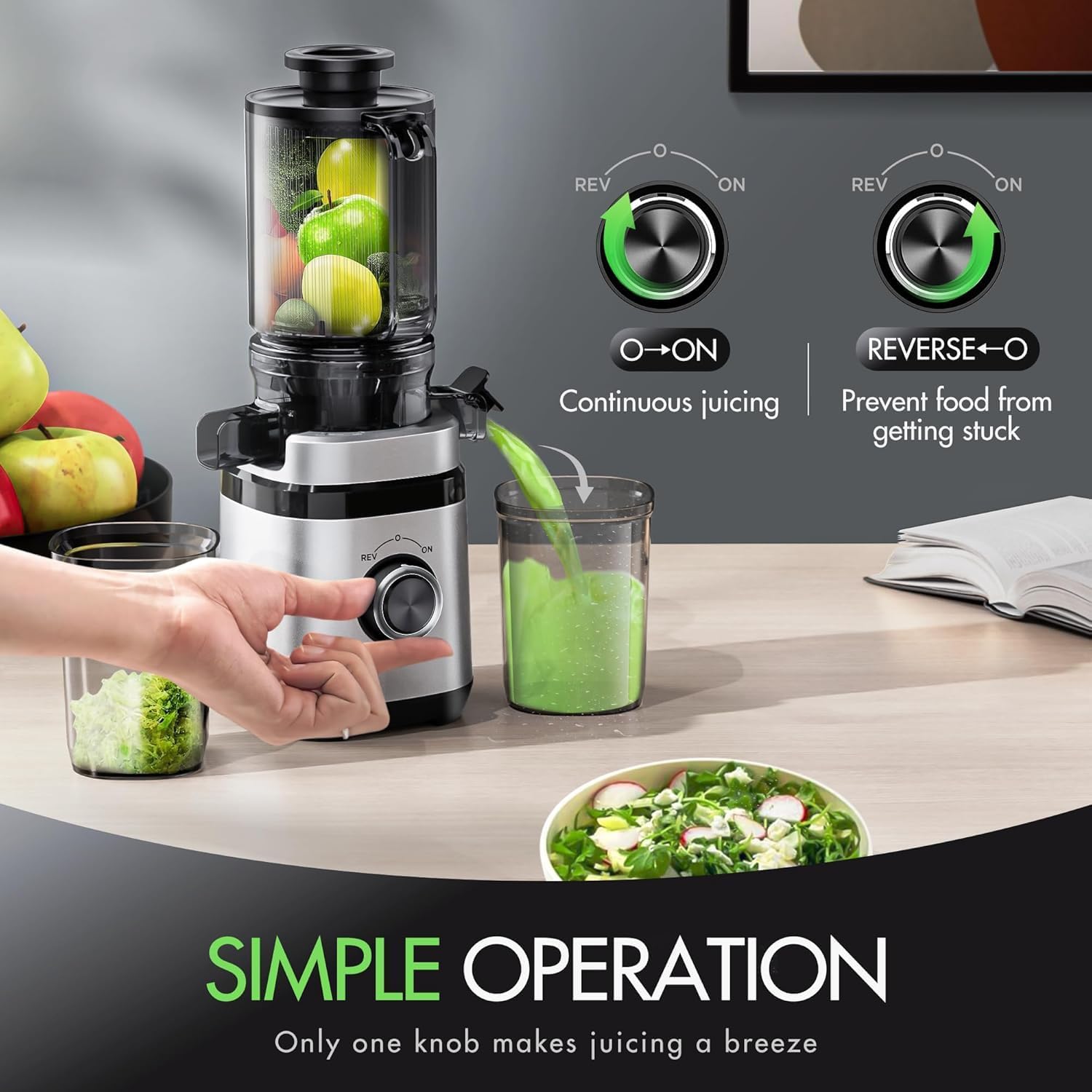 EILKOS 350W motor delivers steady power for tough ingredients like carrots and beets.