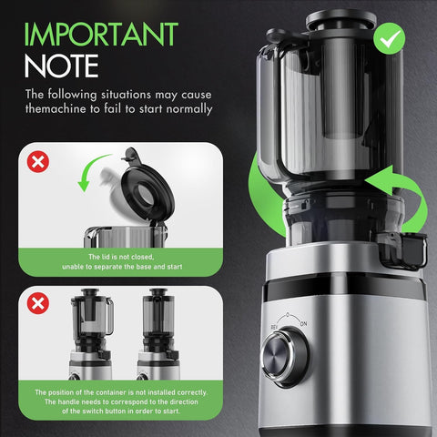 EILKOS safety features automatically stop when opened for safer juicing.