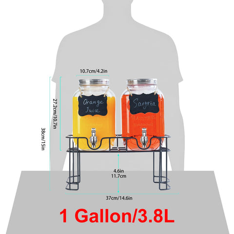 Einfache glass dispenser highlights thick glass construction and freshness.