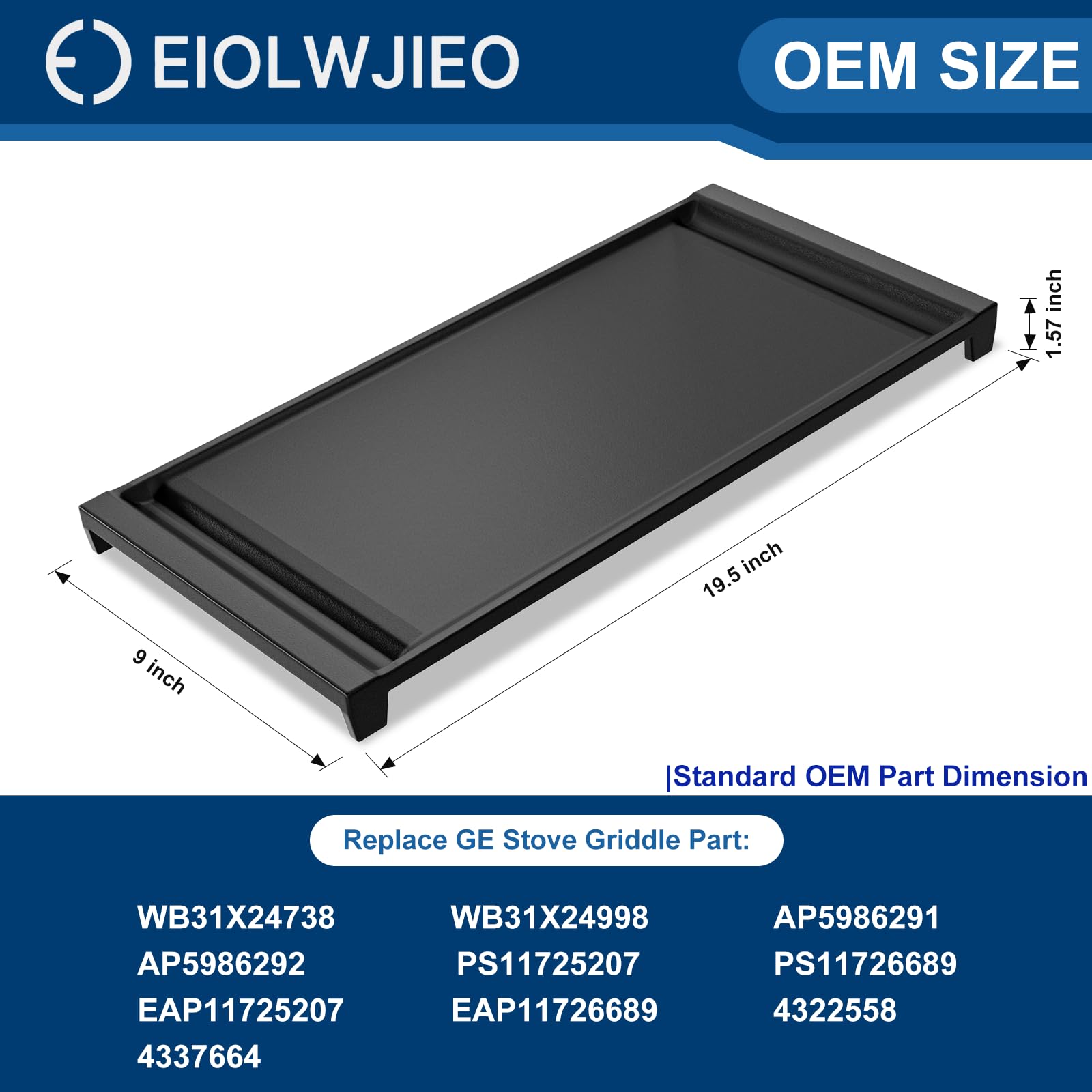 EIOLWJIEO GE stove-compatible griddle fit demonstrated on range