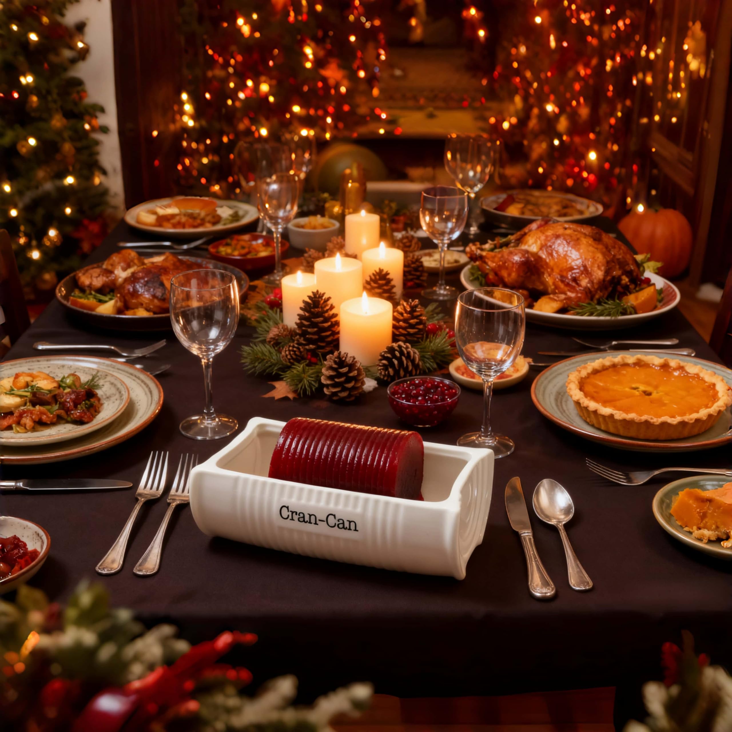 Eiqijci can-shaped sauce dish ideal for neat holiday portions.