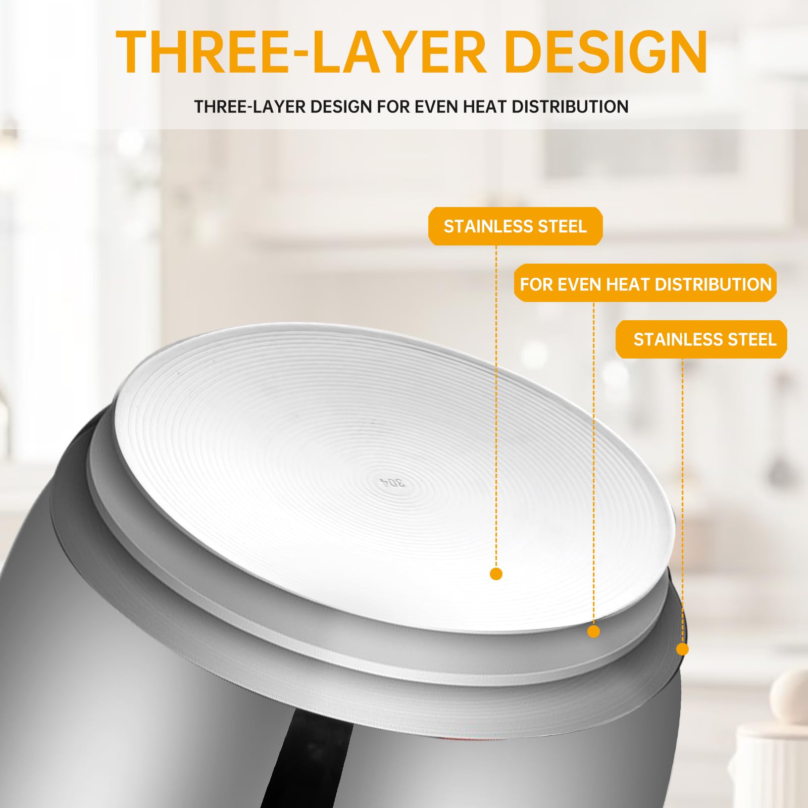 Eiszhjk easy-clean inner pot surface reduces rice sticking for quick, hassle-free meals