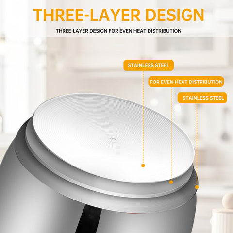 Eiszhjk easy-clean inner pot surface reduces rice sticking for quick, hassle-free meals