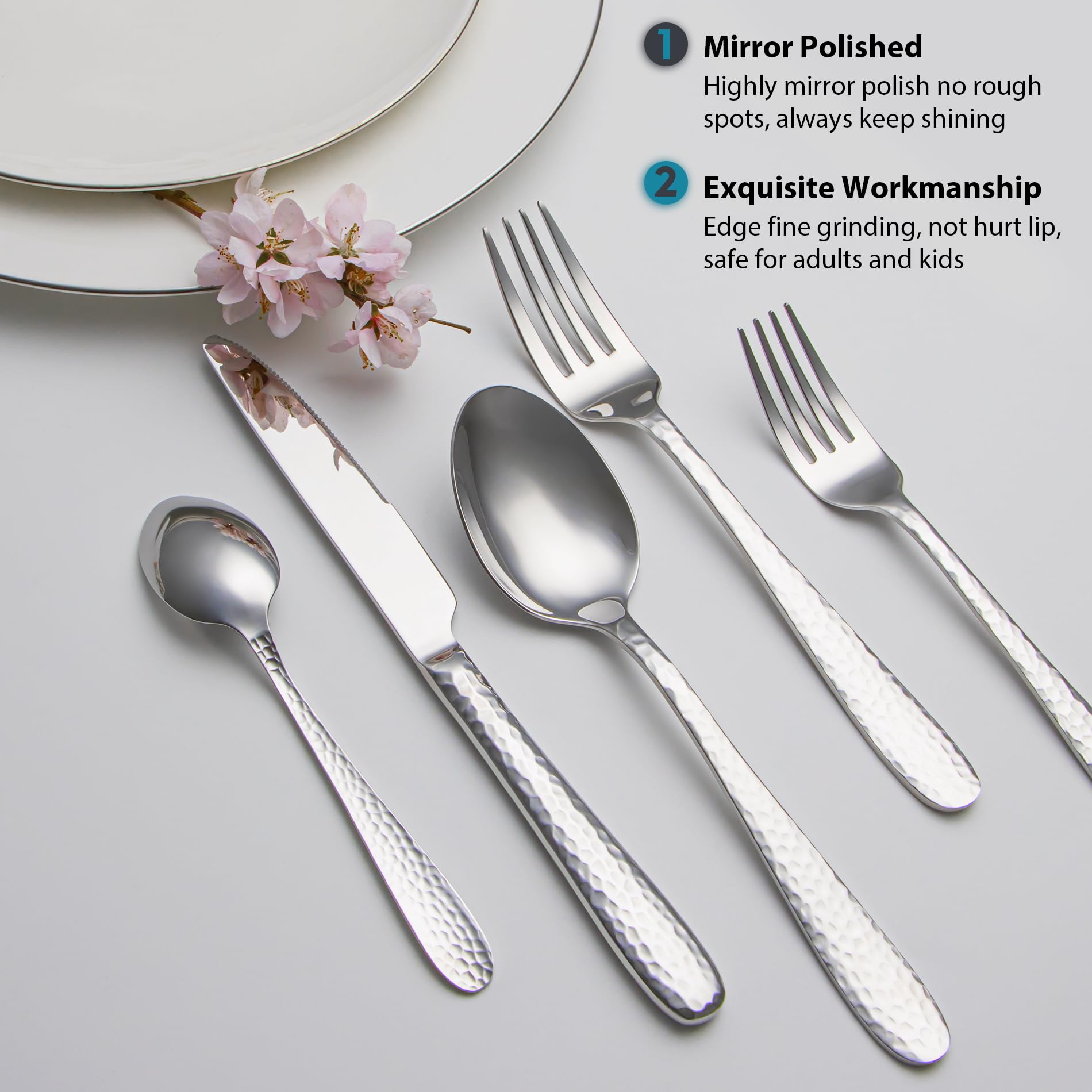 EIUBUIE 40-piece service for eight ideal for family dinners and hospitality settings.