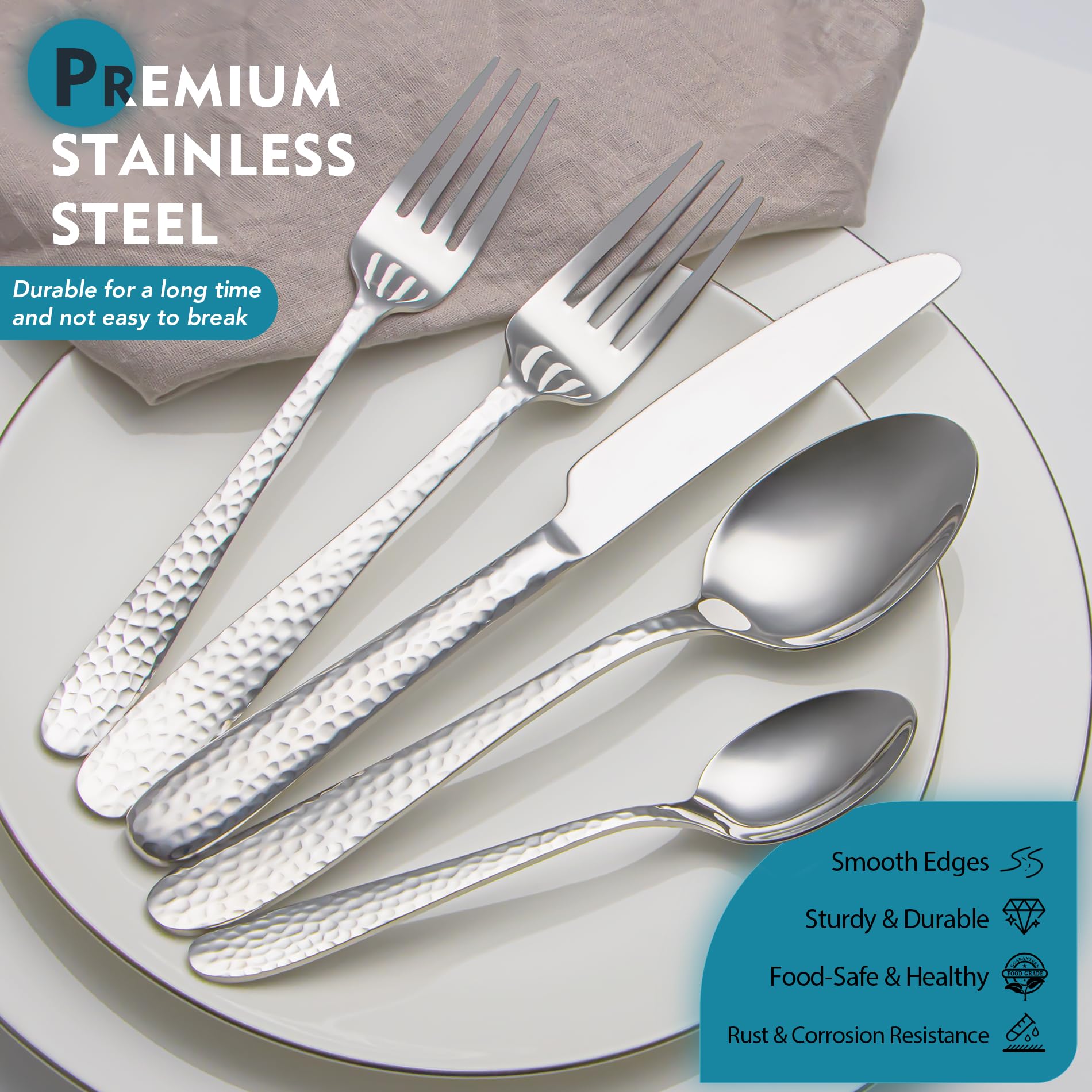 EIUBUIE dishwasher-safe silverware leaves tables gleaming with minimal effort.