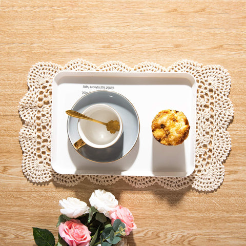 Eiyye beige placemats on table setting for everyday meals.