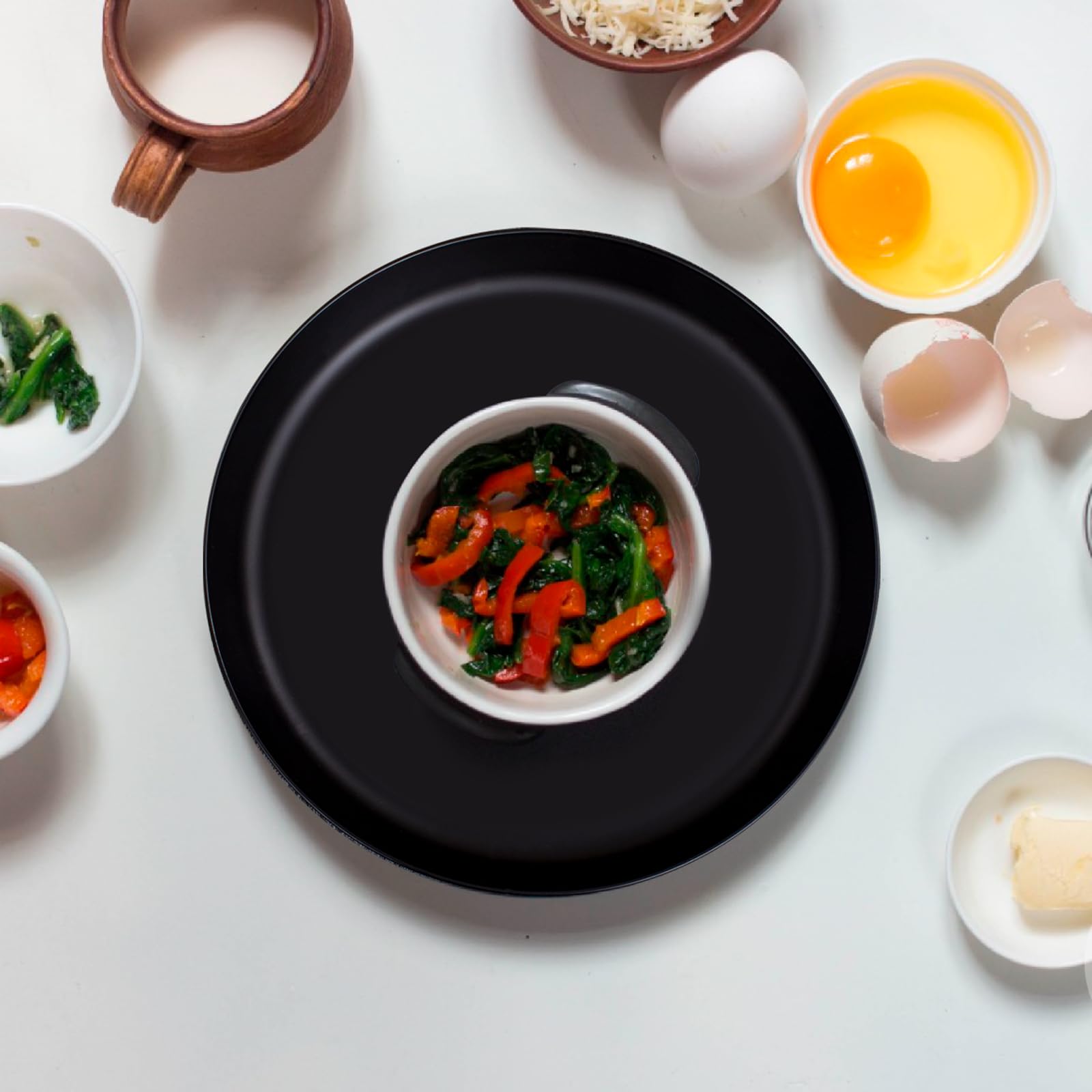 ejonirinjonir EI 18pcs black wheat straw plates dishwasher-safe, effortless cleanup after meals.